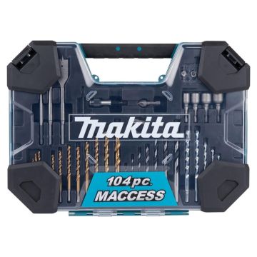 Antgalių ir grąžtų rinkinys Makita 104 vnt. E-22604