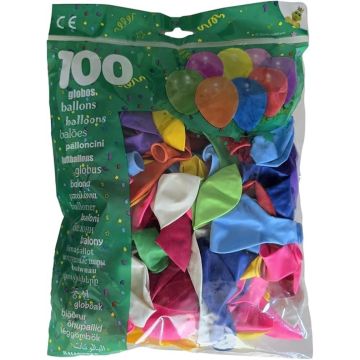 Balionai ovalūs, įvairių spalvų, D21 cm 100 vnt.
