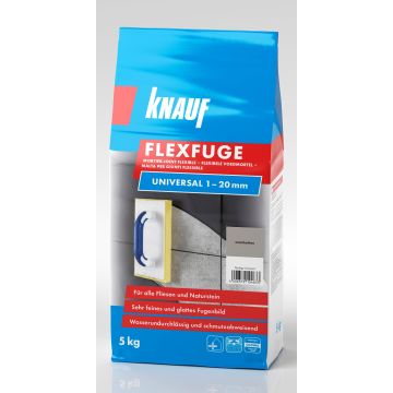 Glaistas plytelių siūlėms FLEXFUGE, pilka, 5 kg