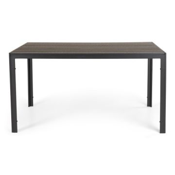 Lauko stalas Domoletti Narbo, juodas, 140 cm x 80 cm x 72 cm