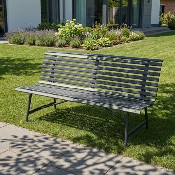 Lauko suoliukas Domoletti, juodas, 160 x 68.5 x 87.5 cm