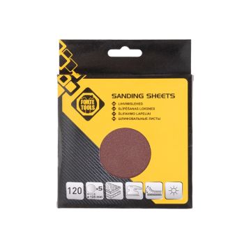 Šlifavimo diskas Forte Tools 120, Ø125 mm, 5 vnt.