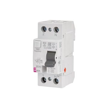 Srovės nuotėkio rėlė ETI EFI-P2 A 10kA, 2P, 40 A, 240 V,30mA
