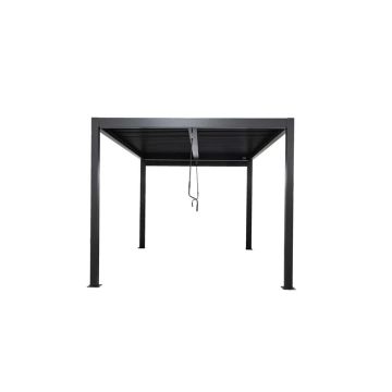 PAVĖSINĖ PERGOLA juoda sp./pilka sp. su LED 3X4X2.5M