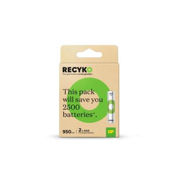 Įkraunami elementai GP RECYKO AAA, 950mAh, 2 vnt.