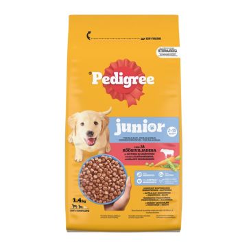 Sausas šunų maistas Pedigree Junior jautiena/daržovės, 1.4kg