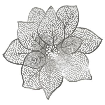 PADĖKLIUKAS FLOWER 152721C SIDABRO D44CM
