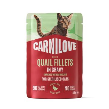 Šlapias kačių maistas Carnilove putpelė padaže, 85G
