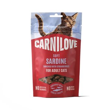 Skanėstas katėms Carnilove TF su sardinės/braškės 0.05 kg