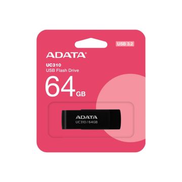 ADATA USB atmintinė UC310, juodos spalvos, 64 GB