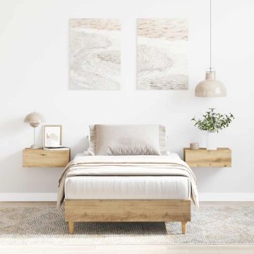 Lovos rėmas, be čiužinio, ąžuolo spalvos, 75x190 cm, inžinerinė mediena