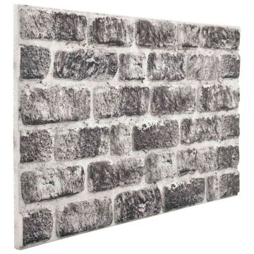 Sienų plokštės 10 pcs Tamsiai pilka ir balta 100 x 50 cm