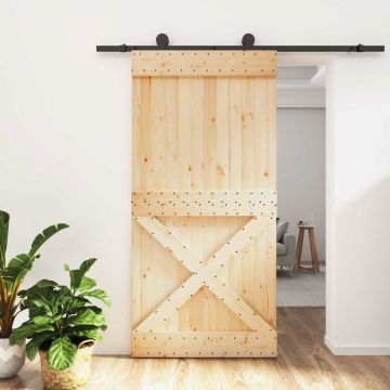 Slankios durys Natūrali ir juoda 100 x 210 cm
