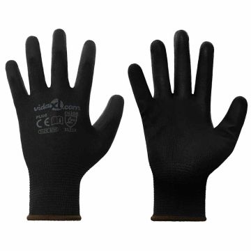 Darbo pirštinės 24 pcs Juoda 8 / m Poliesteris