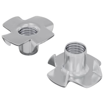 Įpjovinė T-veržlė 2 pcs Sidabro M6 mm Plienas