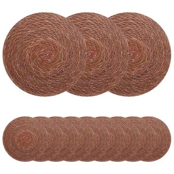 Jūros žolės padėkliukai 12 pcs Ruda Ø 30 cm 100% Jūros žolė