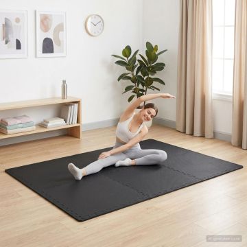 Grindų Kilimai 12 vnt. Juoda 4,32 m² EVA puta