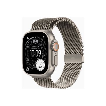 Apple Watch Ultra 3 GPS + Cellular 49mm Natural Titanium Case with Natural Titanium Milanese Loop - Medium | Apple