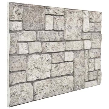 Sienų plokštės 10 pcs Pilka 100 x 50 cm EPS putos