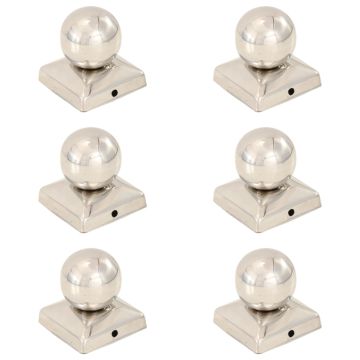 Stulpų dangteliai, 6vnt., 71x71mm, nerūdijantis plienas