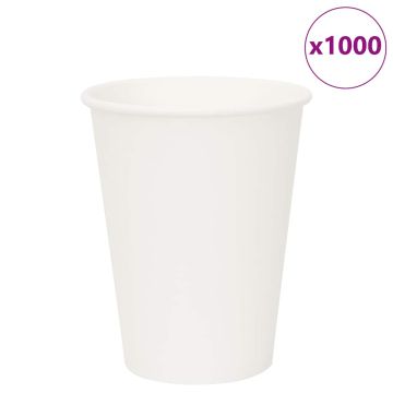 Popieriniai kavos puodeliai, 1000 vnt., 12 uncijų, 300 ml, balti