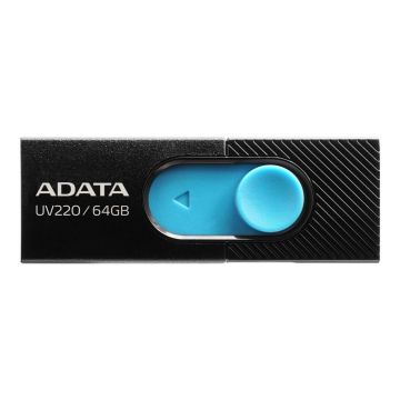 ADATA USB atmintinė UV220, juodos spalvos, 64 GB, USB 2.0
