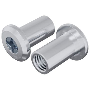 Užrakto veržlė 2 pcs Sidabro M6 x 15 mm Plienas