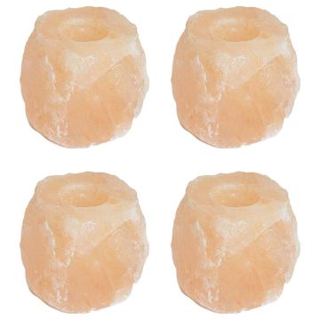 Druskos akmens tealight laikikliai Rožinė Druskos akmuo