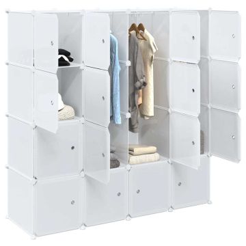 Storage Cube Organizer su 16 kubelių ir pakabinamų strypų PP