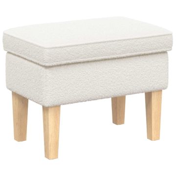 Pėdų staliukas Kreminė 55 x 35 x 41 cm Bouclé