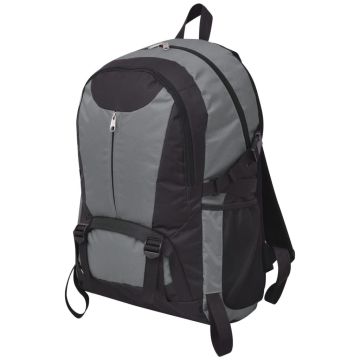 Kuprinė žygiams į kalnus, juodos ir pilkos spalvos, 40l