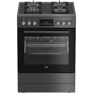 Beko viryklė FBM62330GADSN, 60 cm pločio, pilkos spalvos, 72 L