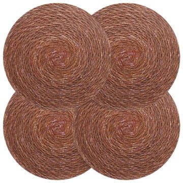 Jūros žolės padėkliukai 4 pcs Ruda Ø 30 cm 100% Jūros žolė