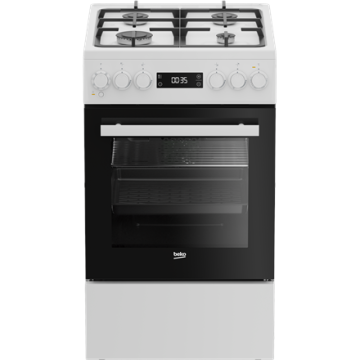 Beko viryklė FSM51339DWDS, 50 cm pločio, baltos spalvos, 60 L