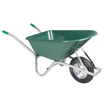 Wheelbarrow Green 90 L 150 kg Cinkuotas plienas ir plastikas