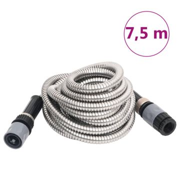 Sodo žarna su purškimo antgaliu, sidabrinė, 0,6, 7,5m, plienas