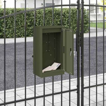 mailbox su saugykla Alyvuogių žalia 30 x 20 x 55 cm Plienas