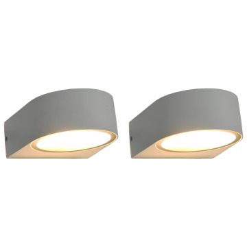 Lauko sieniniai šviestuvai, 2 vnt., 11 W, balti, apvalūs