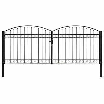 Tvoros vartai ASSEN, dvigubos durys su arkine viršumi, plienas, 400x175 cm