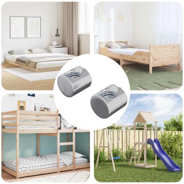Cilindrinės veržlės 2 pcs Sidabro M6 x 12 mm Metalas