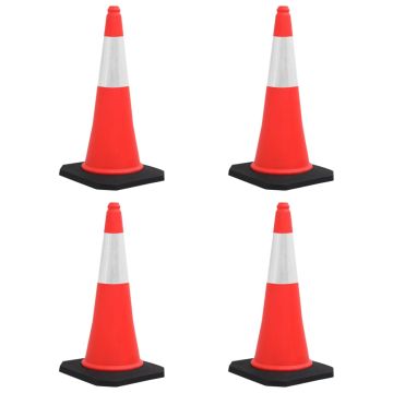 Įspėjamieji kūgiai su tvirtais pagrindais, 4vnt., 75cm