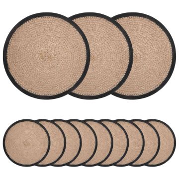 Džiuto paveikslai 12 pcs Natūrali ir juoda Ø 30 cm