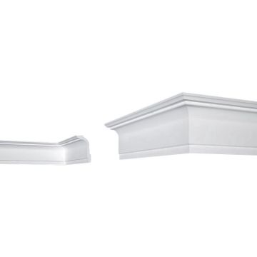 Lubų apdailos juostelės LUX E-33, baltos, 200 x 5,6 x 8,6 cm