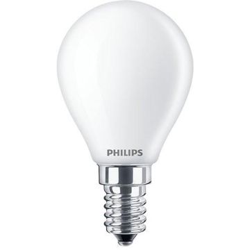 LED lemputė Philips P45, 4.3W, E14, 2700K, 470lm, matinė