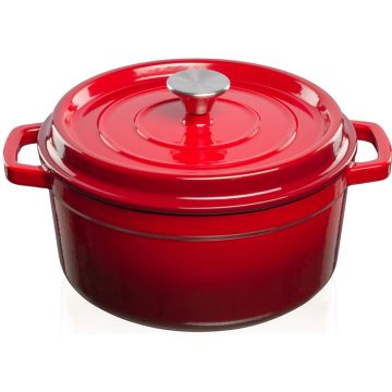 Puodas Kamado Bono Grandfeu, 4,7 L, raudonas