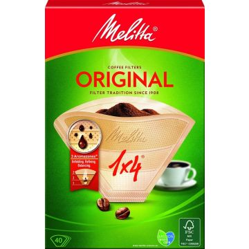 Kavos filtrai MELITTA 1×4, 40 vnt.