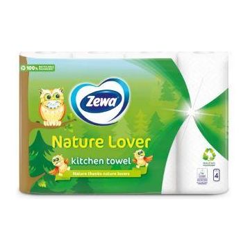 Popieriniai rankšluosčiai ZEWA NATURE LOVER, 4 vnt.