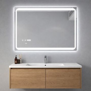 Veidrodis 45630 LED išmanus su funkcija nuo rasojimo, laikrodžiu ir termometru