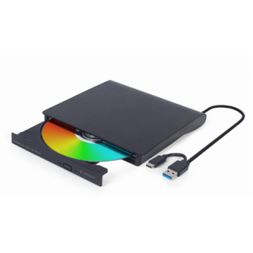 Gembird išorinis optinis diskų įrenginys DVD-USB-031, juodos spalvos