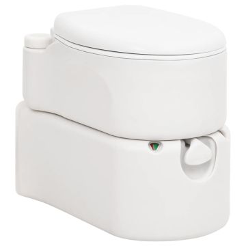 Integruotas stovyklavimo tualetas, baltas, 24+17l, HDPE/emalis